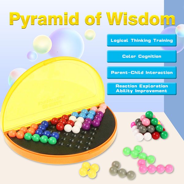 

3d головоломка iq pearl логический ум 178 проблемы pyramid тарелка игрушки шариков интеллектуального развития развивающие игры детские игруш, Silver