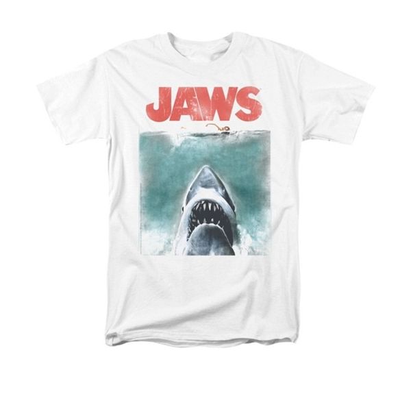 

jaws t shirt movie vintage poster men t shirt short sleeve shark printed cool tshirt funny paws streetwear camisa masculina tee