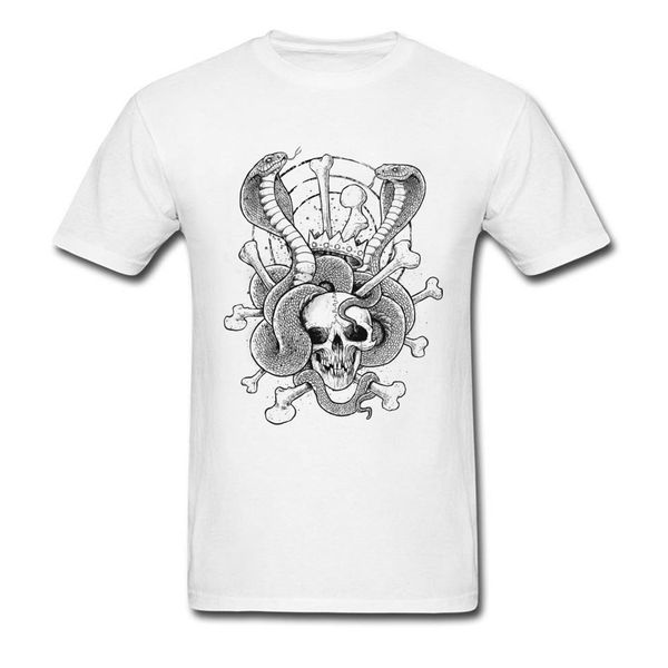 

king cobras tshirt men's t shirts skull 100% cotton fabric t-shirt printed white tee short sleeve hipster casual sweatshirt