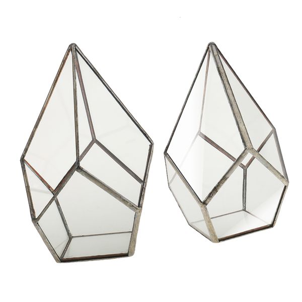 

пакет из 2 современных стекол геометрического террариума таблицы сочного fern мосс box s + m