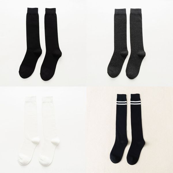 

small leg jk women's spring and autumn uniform compression black striped high tube solid colorstyle two-bar parallel bar and socks sock