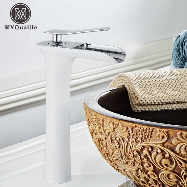 

luxurious bathroom basin faucet brass deck mounted white mixer taps single handle cold water mixer tap