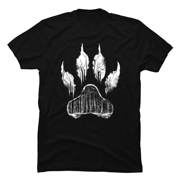 

mens t shirt paw design t shirt bear forest footprint cotton short sleeve 3d printed t shirt o neck new tees