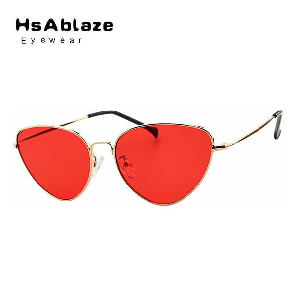 

hsablaze eyewear new womens cat eye sunglasses vintage metal retro women mirror shape lunettes de soleil femme zonnebril uv400, White;black