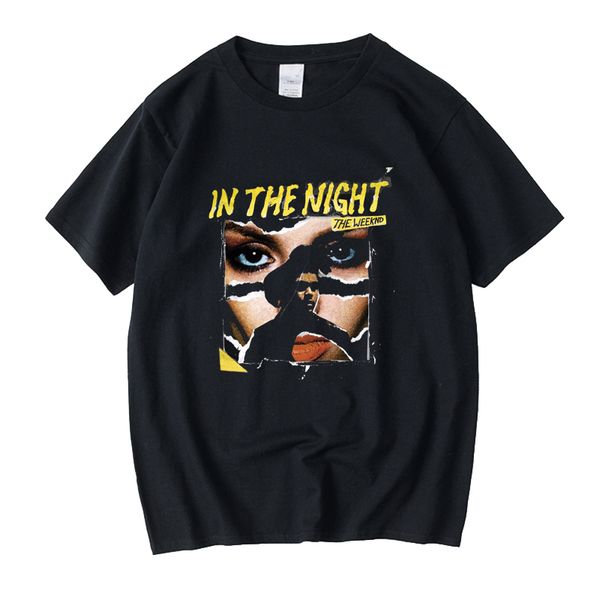 

in the night the weeknd 90s vintage unisex black tshirt men тенниска o-образным вырезом повседневные graphic футболки хлопок футболки женщин