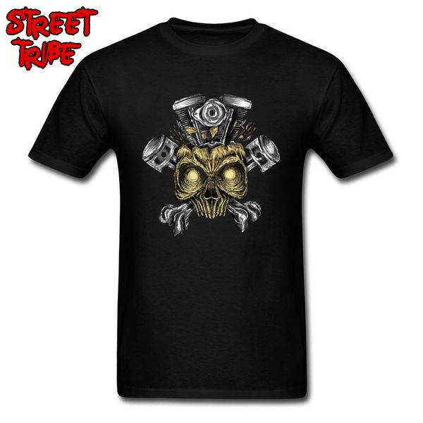 

punk style t-shirt for men heavy metal skull print black tees 100% cotton party clothes halloween tshirt short sleeve o neck