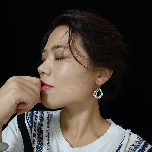 

earrings dangle ears luxury designer jewelry women earrings daimi unique style fashion jewelry black stone thrash earrings, Golden;silver