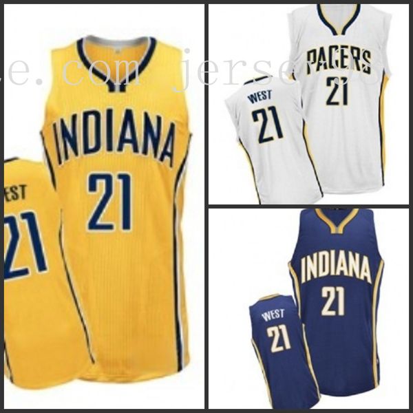 

indiana pacers men #21 david west retro soccer jersey, Black