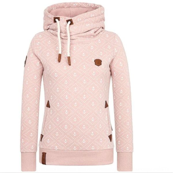 

women's printed hooded loose sports long sleeve fleece sweater for women woolwool women's printed hooded loose sports long sleeve, Black