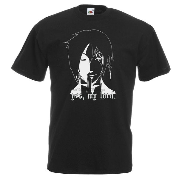 

mens black butler sebastian michaelis yes my lord kuroshitsuji anime t shirt fashion t shirt wholesale tee