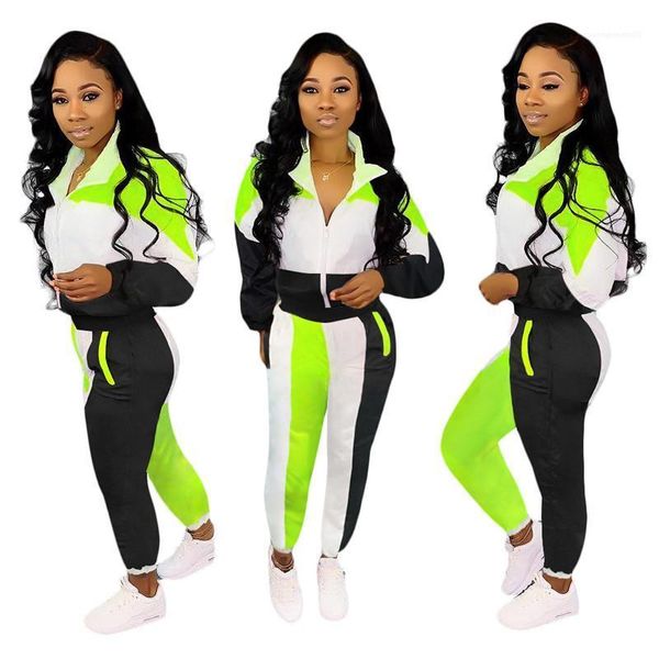 

2 piece outfits fashion women tracksuit striped printed womens designer tracksuits casual long sleeved stand collar zipper sports, Gray