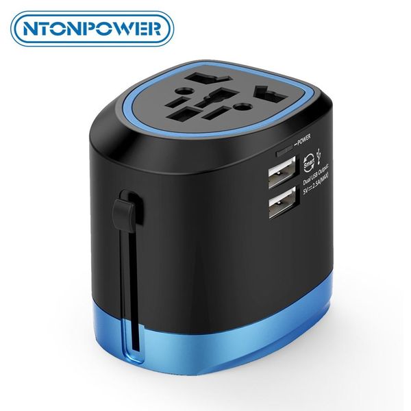 

onsumer electronics ntonpower universal travel adapter all in one international power adapter socket charger with 2 usb ports works in 15