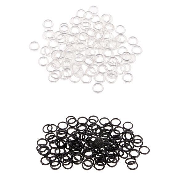 

200 pieces nylon bra strap adjustment adjuster lingerie slider o ring bikini fasteners 6mm, Black