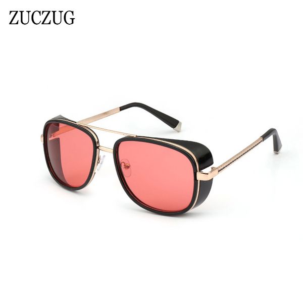 

sunglasses zuczug brand man steampunk retro square men goggle coating punk sun glasses uv400, White;black