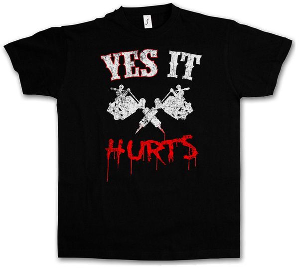 

yes it hurts tattoo machines t-shirt - tattooing artist t-shirt outfit 2020 tee shirt for men pre-cotton loose tees top