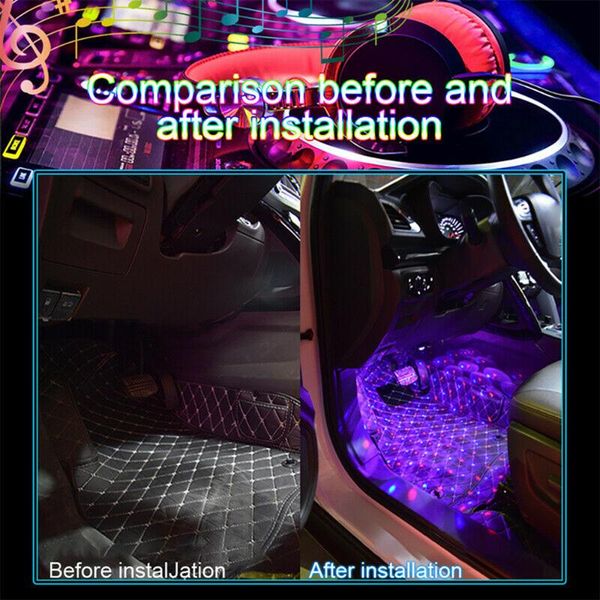

car led atmosphere lamp sound control interior ambient star light usb decor car interior