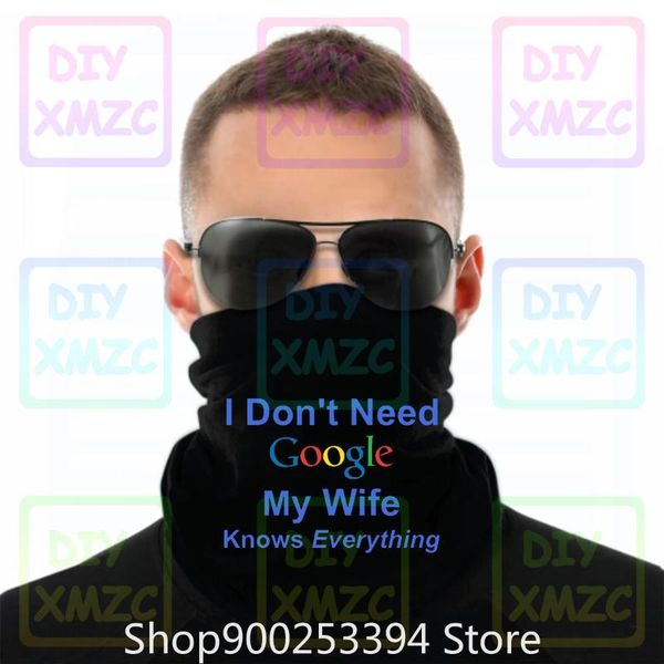 

my wife knows everything bandana gift for husband funny google bandana hubby, Blue;gray