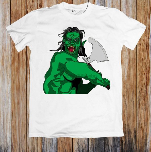 

фантазия орк swinging ax мужской футболки подарков смешной tee shirt