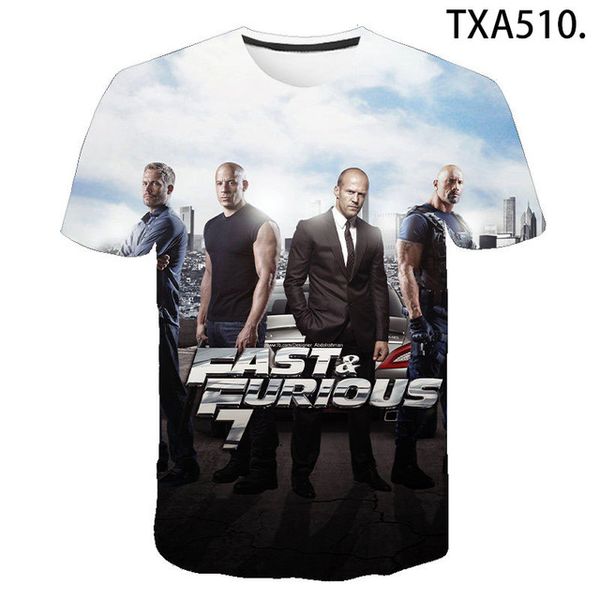 

movie fast furious 3d boy girl printed cool 3d print shirts graphic harajuku oversized men clothing
