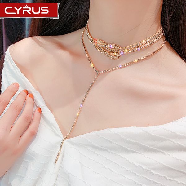 

trendy rhinestone necklace button choker long pendant women crystal luxury jewelry for wedding party girl gift silver color