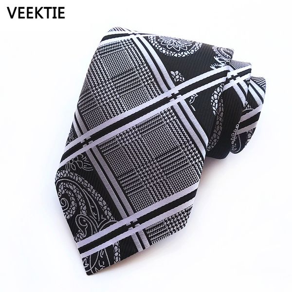 

veektie 4 style formal necktie business ties for men vestidos wedding classic paisley stripe grid 8cm men retro, Blue;purple