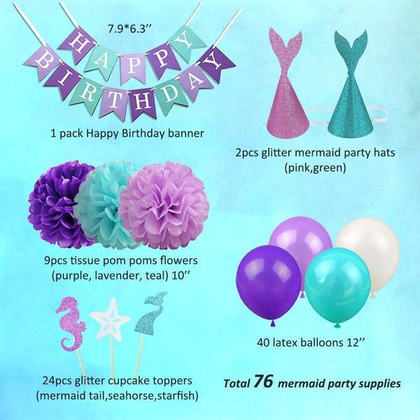 

de fête douche supplies декораций, pour bebe, de украшение sirène les партии d'anniversaire, русалка filles partie fête декорация bbygt