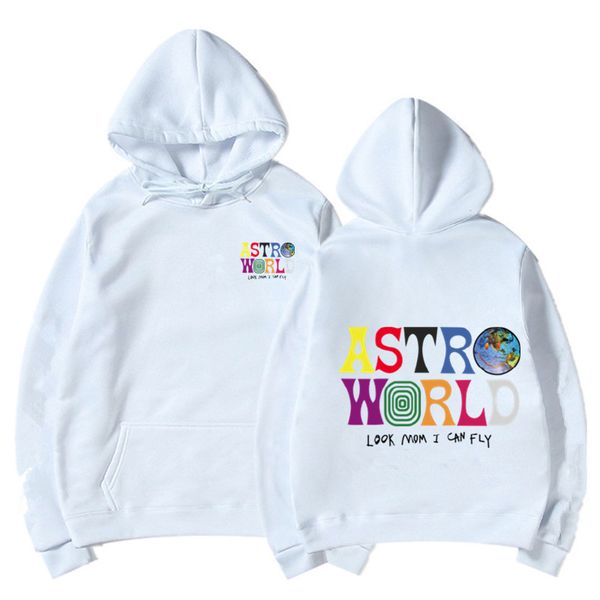 

men's and women's hooded sweatshirt with astroworld inscription, fashionable, Black