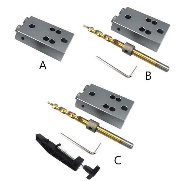

1 set angle drill bit locator oblique hole positioner pocket hole jig kit tool