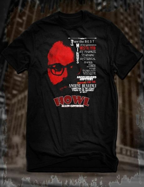 

allen ginsberg t-shirt howl tee beat generation poetry shirt literary cult lit