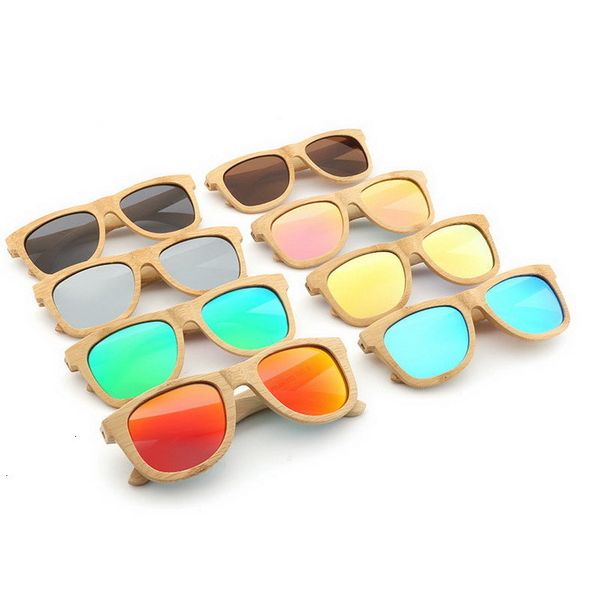 

retro uv400 mirror lenses eco sun glasses vintage bamboo sunglasses polarized gat3, White;black