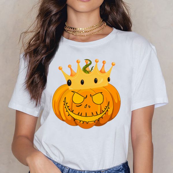 

t shirt women pumpkin king womens flowy funny white cotton female shirt