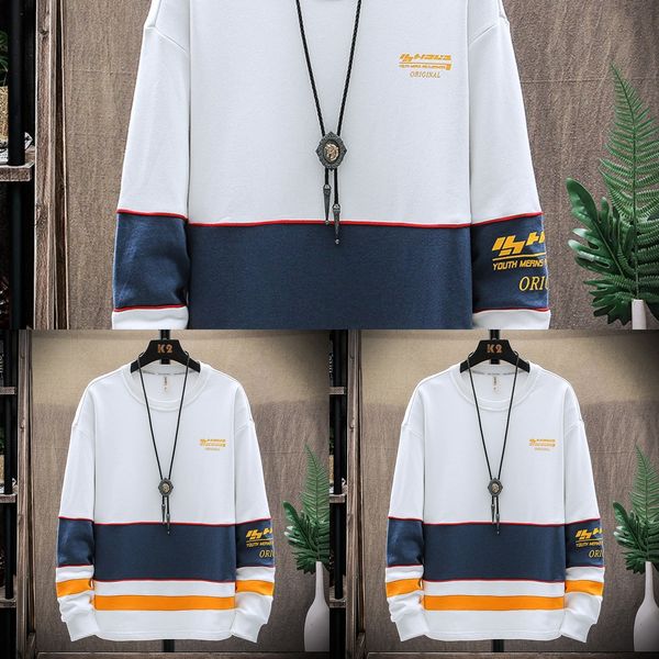 

модные мужской студента свитера пуловер красивый корейский стиля пуловеры весной и осенью новый ins все матч случайных с длинными рукавами с, Black