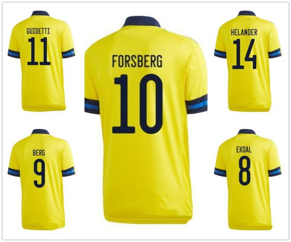 

sweden personality customized 2021 10 ibrahimovic 9 berg thailand quality soccer jerseys 14 isak 17 svanberg 13 svensson 10 forsberg, Black;yellow