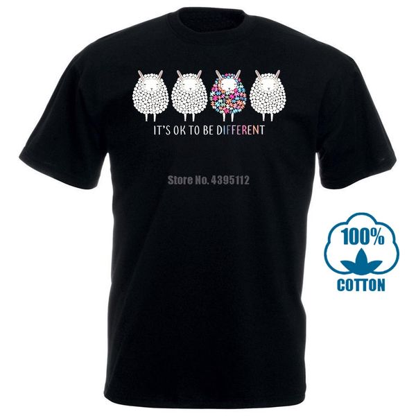 

autism sheep it's ok to be different men t shirt black cotton s 4xl