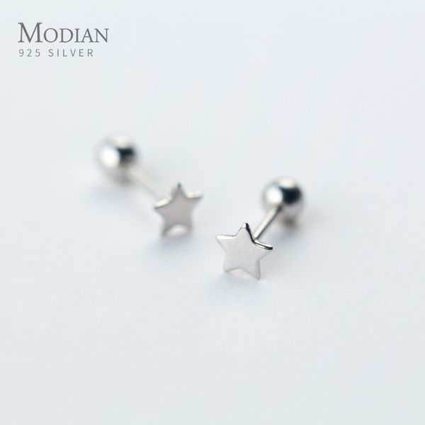 

modian real 925 sterling silver stars и способа шарика крошка серег классические аксессуары для женщин ювелирные изделия стерлингового сереб, Golden;silver