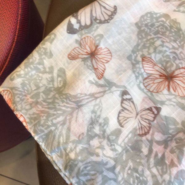 

phle foreign trade export cotton gauze seaside shade sunscreen scarf shawl dual-use travel silk scarf summer floral, Blue;gray