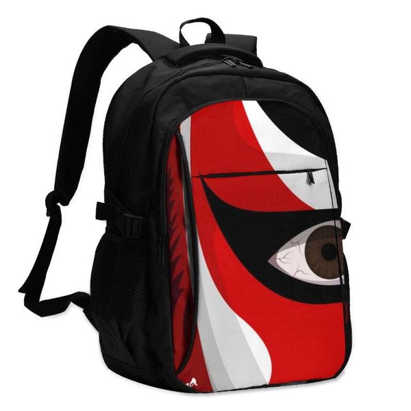 

backpack usb charge women japanese drama kabuki face student backpack letters print school bag teenager girls