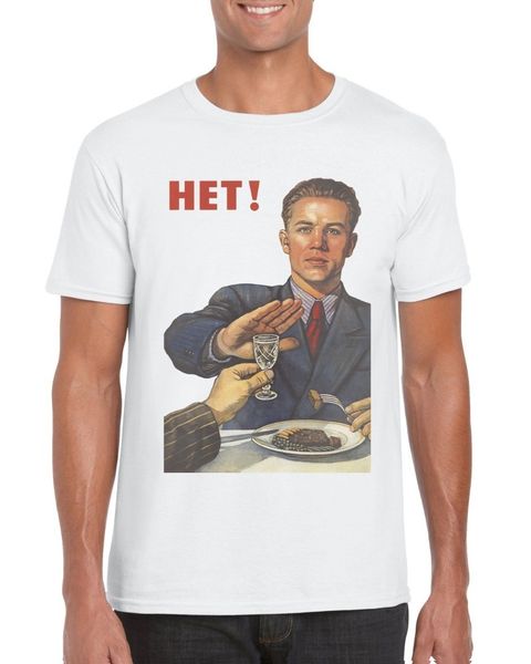 

anti alcohol soberness vintage soviet russian ussr propaganda poster 2020 men's fashion cartoon character fitness t-shirts