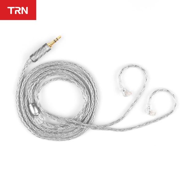 

new trn t2s 16 core silver cable plated 2.5 3.5mm plug for qdc 2pin/mmcx connector hifi upgrade cable for trn ba5 vx cca ca16