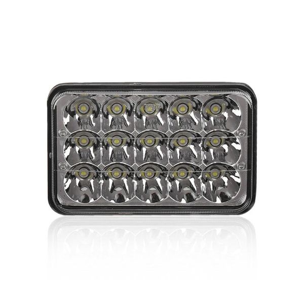 

2pcs/set car auto 4*6 inch square shape led crystal light clear sealed beam headlamp with 15 high power leds