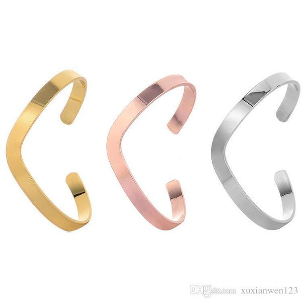 

glossy cuff bangles opening double solid bracelets for women fashion jewelry 6cm, White