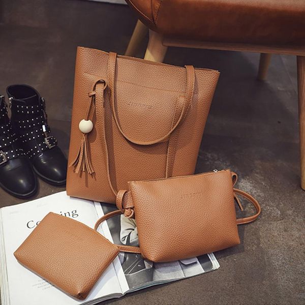 

3 pcs women handbag set 2020 messenger bags ladies fashion shoulder bag lady pu leather casual female shopper tote sac femme #n