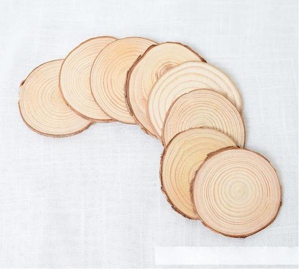 

christmas ornaments wood diy small wood discs circles painting round pine slices w/ hole n jutes party supplies 6cm-7 cm