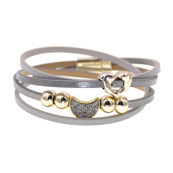 

leather bracelets for women moon /dolphin charm bracelets & bangles women femme jewelry wholesale, Golden;silver