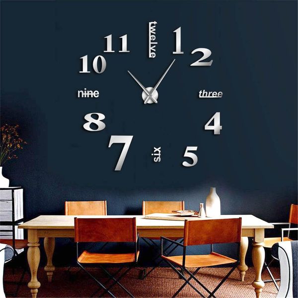

mirror home wall 3d watch giant frameless clocks office diy modern mute wall decor clock decorative surface clock sticker large bbyhvr bwkf