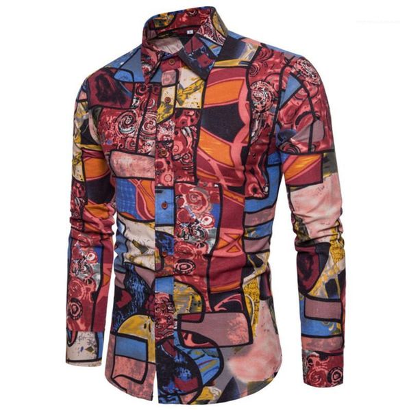 

fashion mens designer shirts flowered print mens shirts casual long sleeve turn-down collar mens shirts, White;black