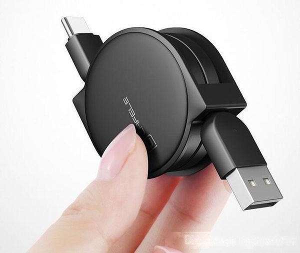 

1 pc/lot cafele retractable usb type c sync data cable supply fast charging cord quick charger wire