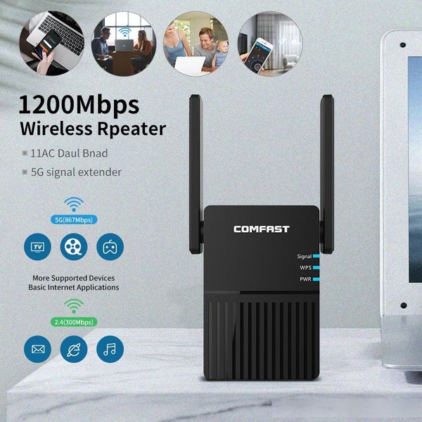

1200mbps long range dual band 2.4 5ghz wireless wifi router high power wifi repeater wifi extender wlan wi-fi amplifer