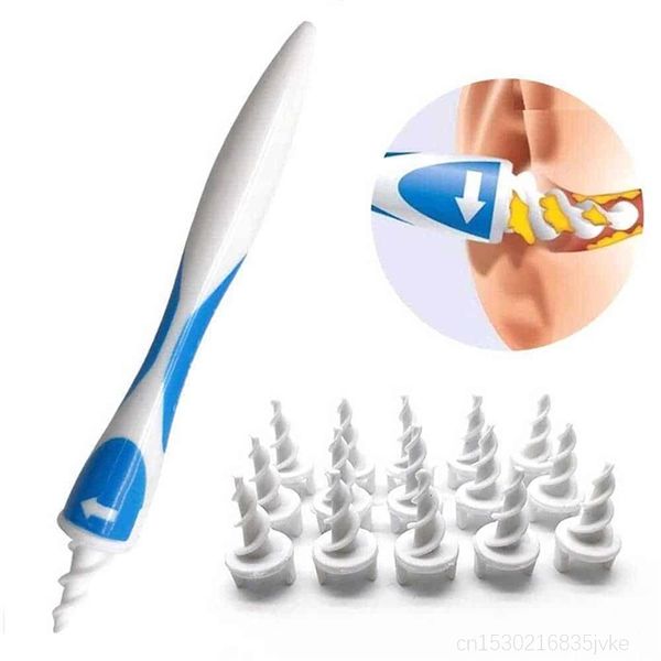 

ear care clean ear-pick cleaner 16 tips spiral smart ear cleaner easy earwax removal swab kit soft flexible safe pain-tools