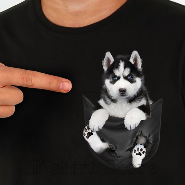 

siberian husky pocket dog unique t-shirt men fit funny dog shirt cool graphic tees husky dog lover gifts husky mom gift